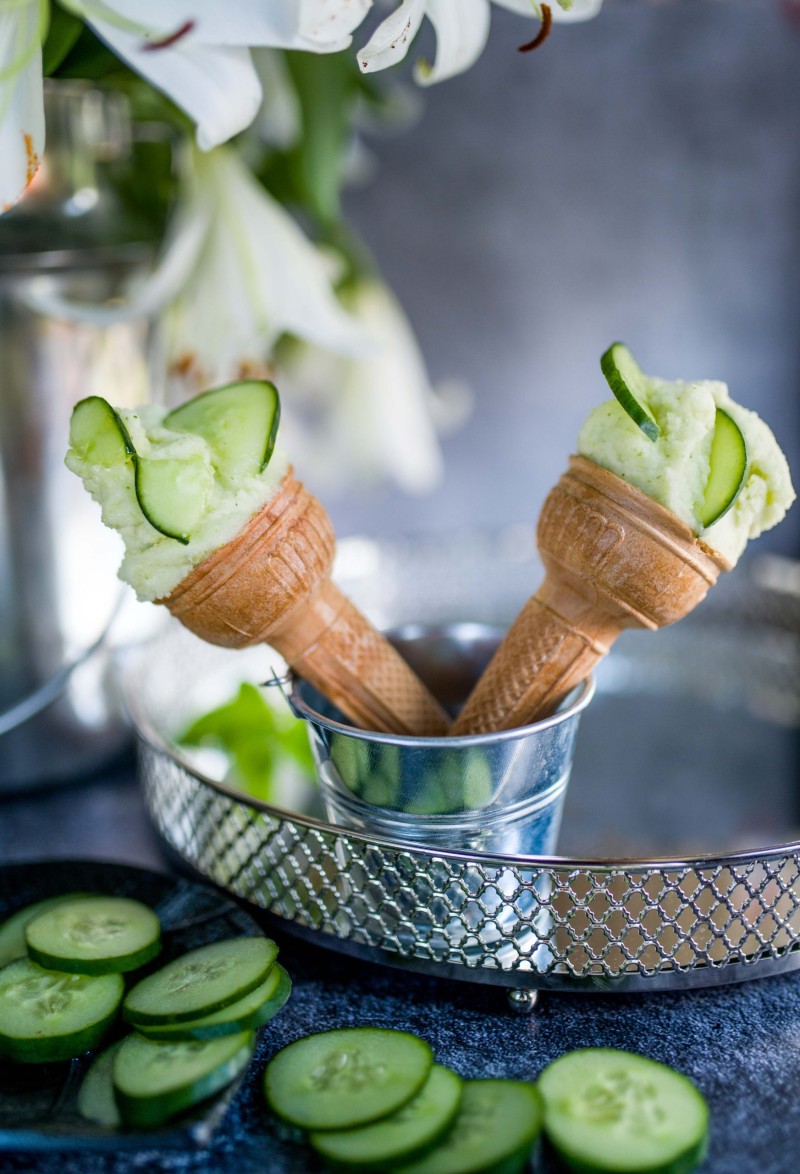 cucumber ice cream photography